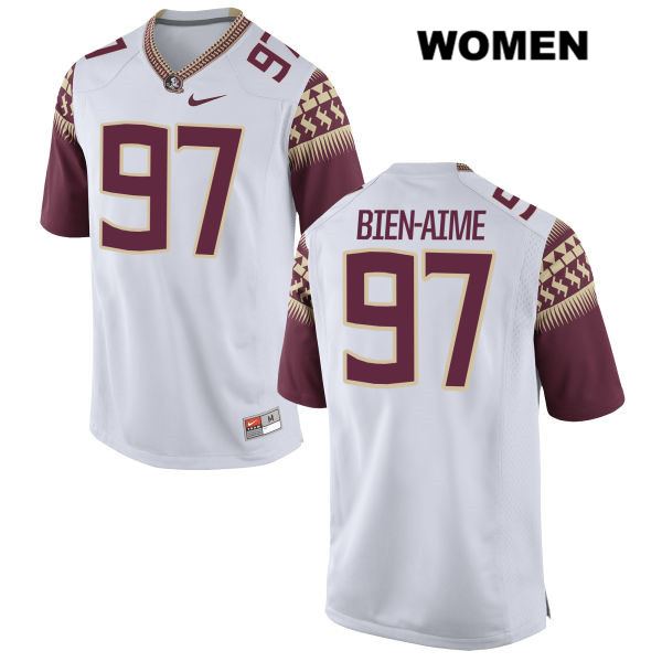 Women's NCAA Nike Florida State Seminoles #97 Andy Bien-Aime College White Stitched Authentic Football Jersey SBY7769GK